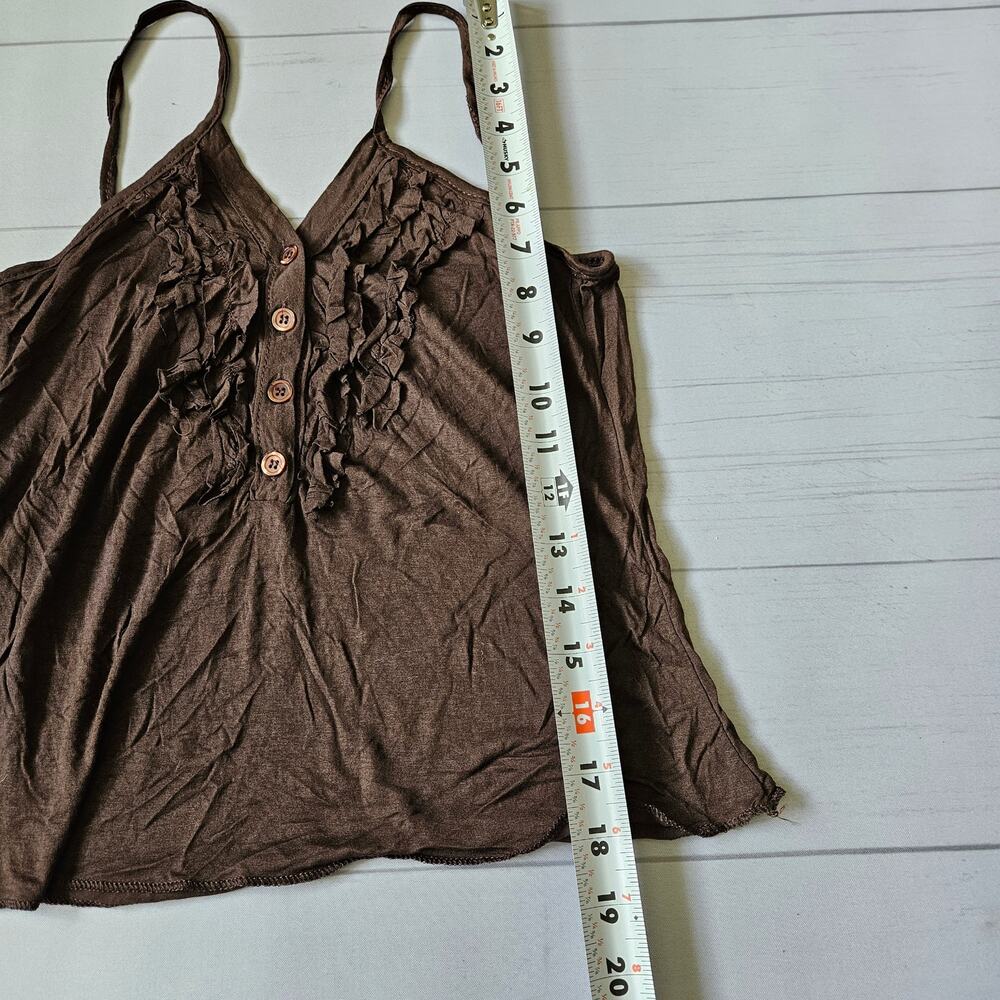 Y2k Euro Cami Top Brown Boho Cropped - Small - Picture 4 of 5